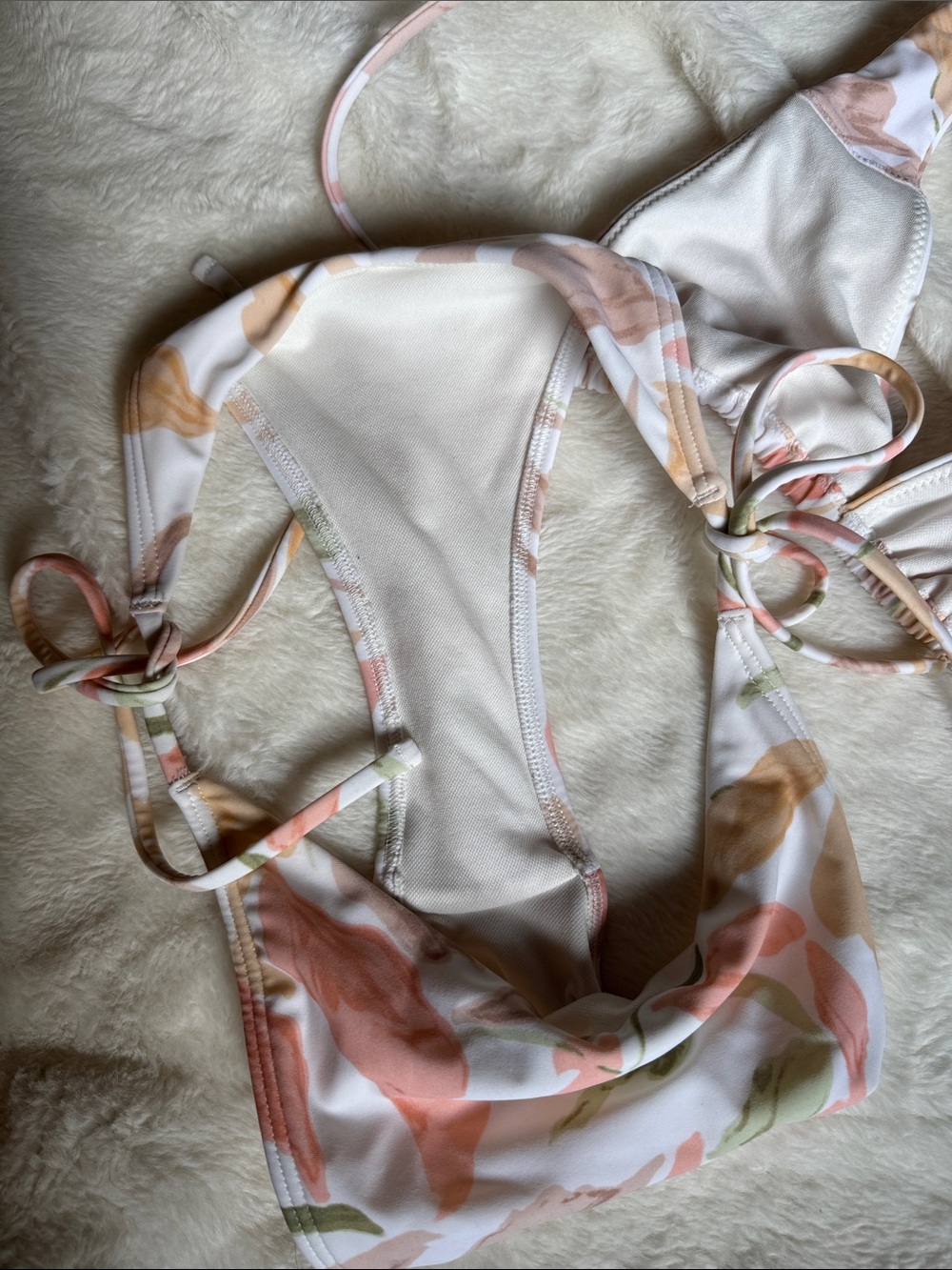 Abercrombie & Fitch Pink White Floral Side Tie Multiway Bikini Matching Set - Picture 6 of 7